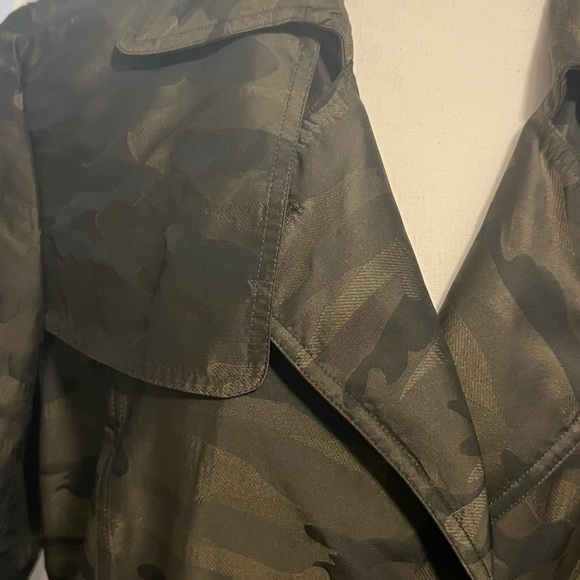 W by Worth Olive Camouflage Trench Coat - Picture 2 of 7